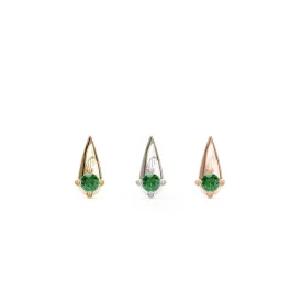 14K Gold Emerald Spike Threadless End