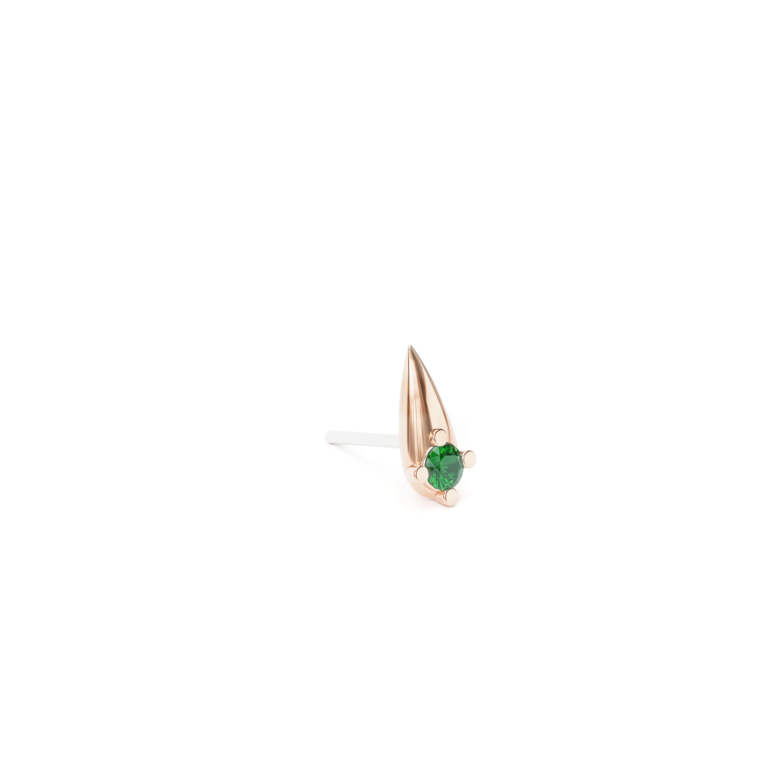 14K Gold Emerald Spike Threadless End