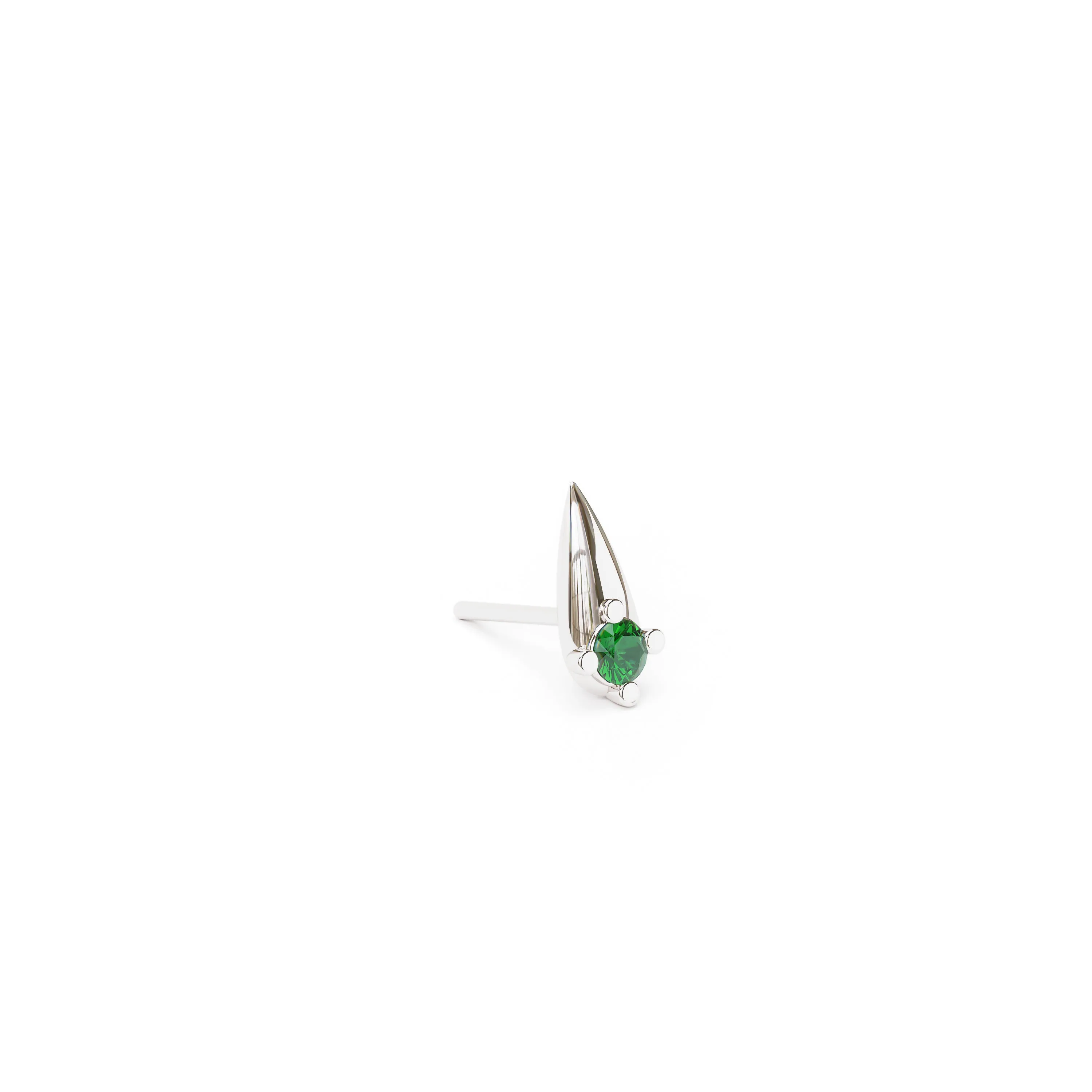 14K Gold Emerald Spike Threadless End