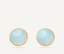18K Yellow Gold Aquamarine Medium Stud Earrings