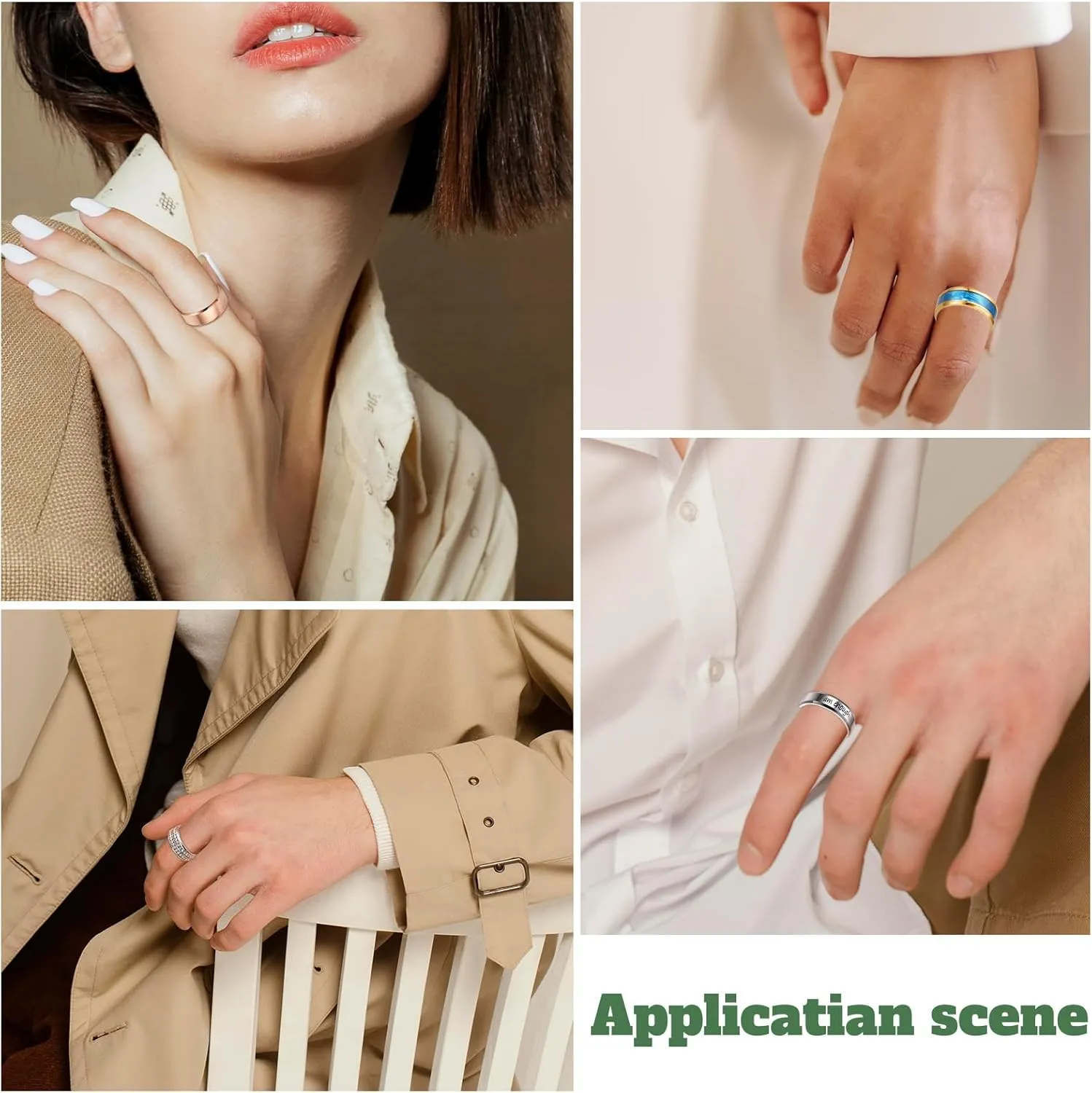 18PCS Stainless Steel Blank Core Ring 8mm Plain Inlay Finger Rings Round Solid Metal Band Size 6/7/8/9/10/11 Comfort Simple Brushed Matte Polished Silver Wedding Ring for DIY Jewelry Making (B1)