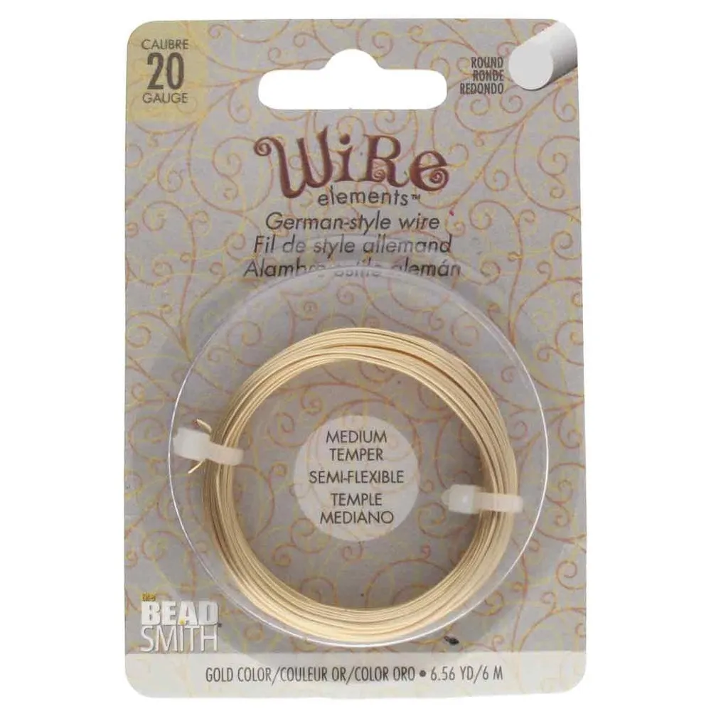 20 gauge German Style Wire - Gold - Medium Hard