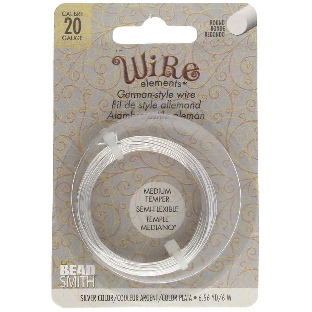 20 gauge German Style Wire - Silver - Medium Hard
