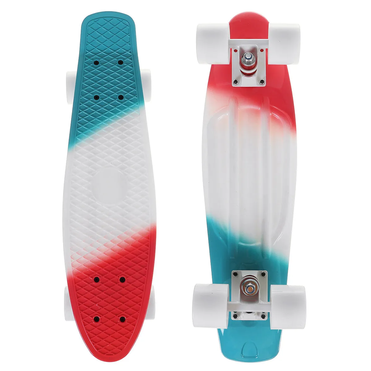 22 Inch Plastic Mini Cruiser Skateboard Long Board Banana Retro Skate Longboard Graphic Printed Children's Scooter