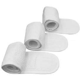 (3 Pack Adjustable Facial Makeup Headband with Magic Tape Pure Natural Terry Waffle Sweat-Absorbent Facial Spa Headband Facial Washing Shower Wrap Yoga Sports Hairband (Waffle White)