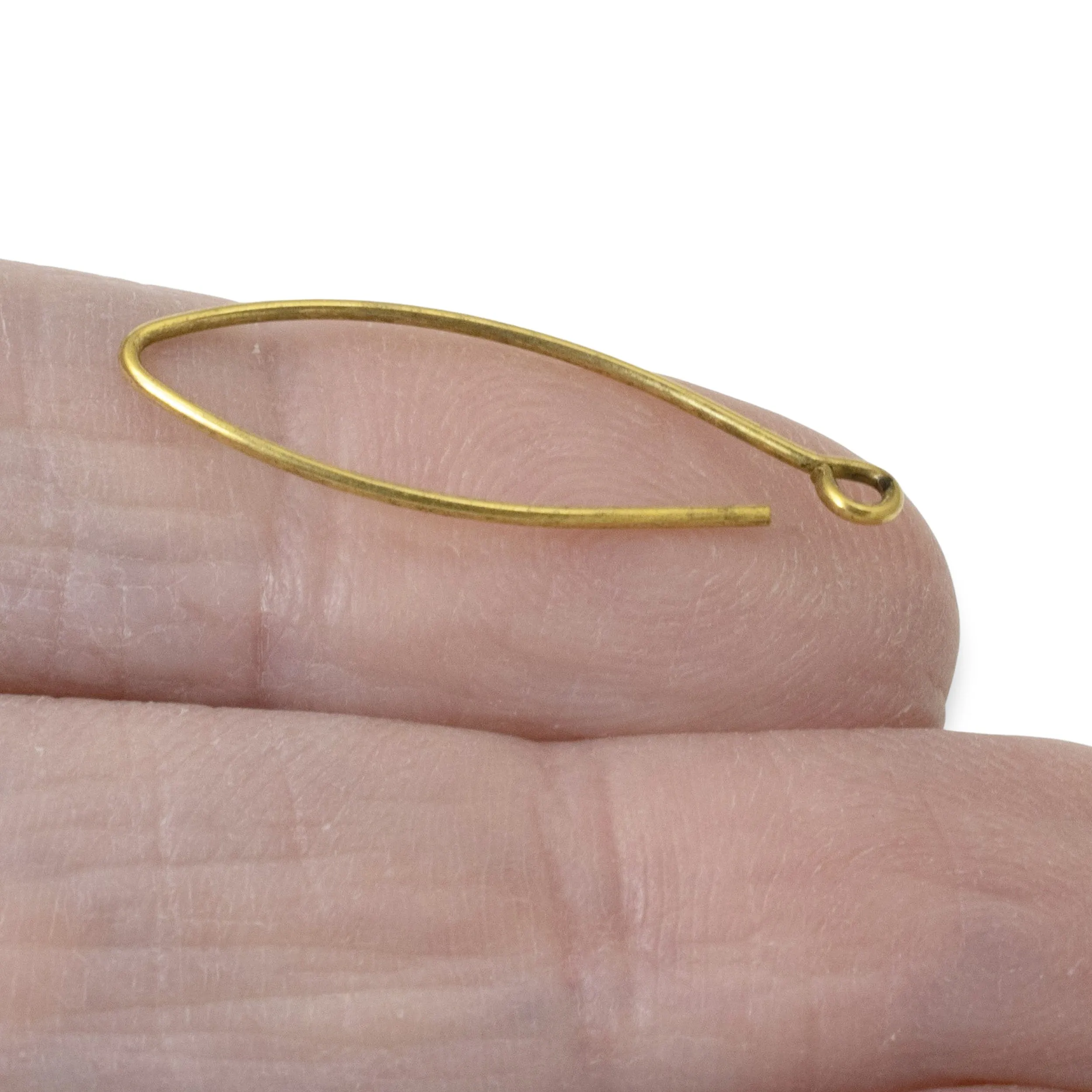 4 Gold Modern Oval Ear Wires - Minimalist DIY Earring Hooks - Nunn Design