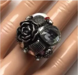 50% OFF Brand New Adjustable Ring Silver Rose Fashions Jewelry with gemstone