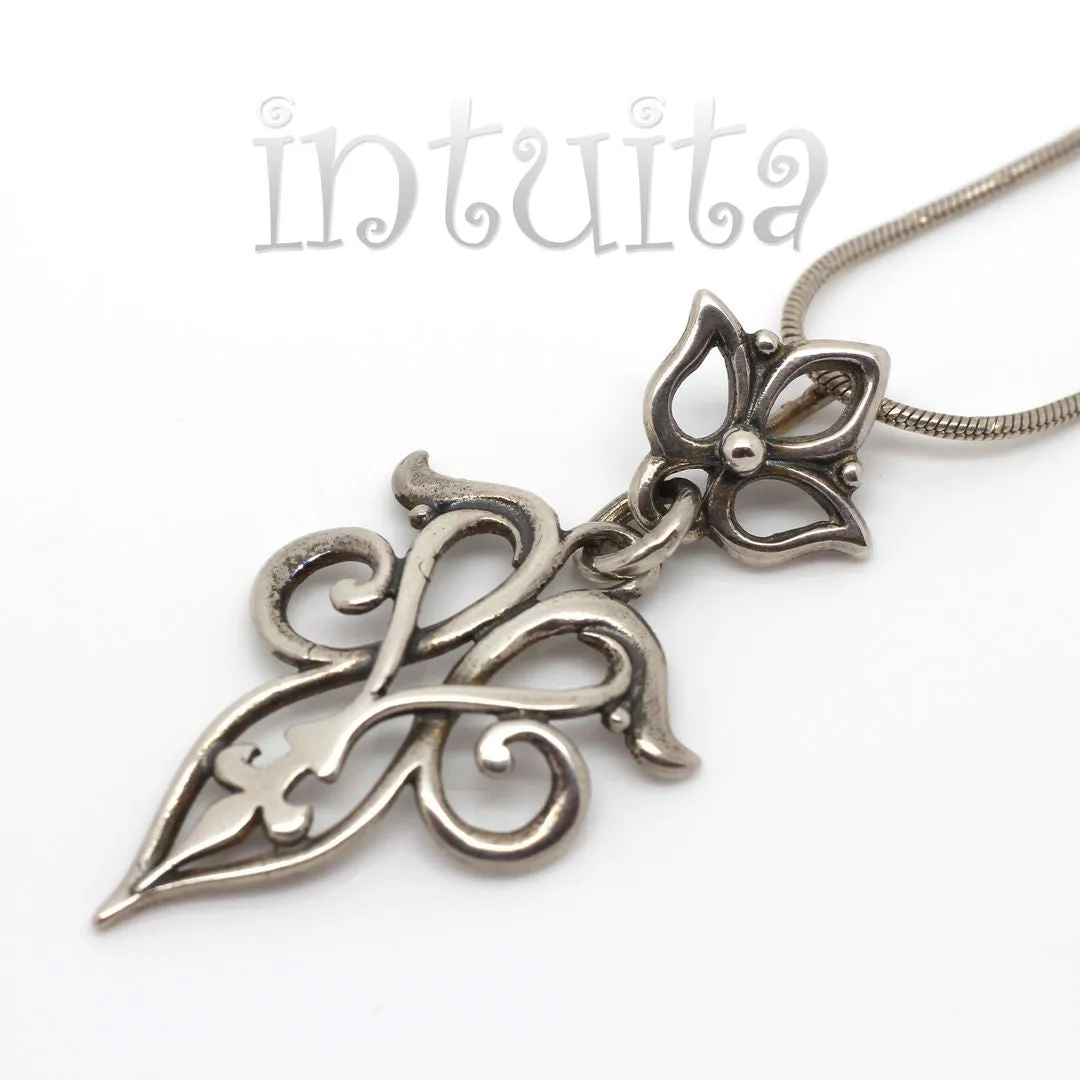 Art Nouveau Design Handmade Sterling Silver Earrings, Pendant, Bracelet, Rings