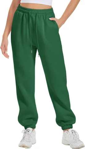 ATHMILE Sweatpants Women Fleece Pockets Winter Fall Fashion Baggy Lounge Pants Joggers