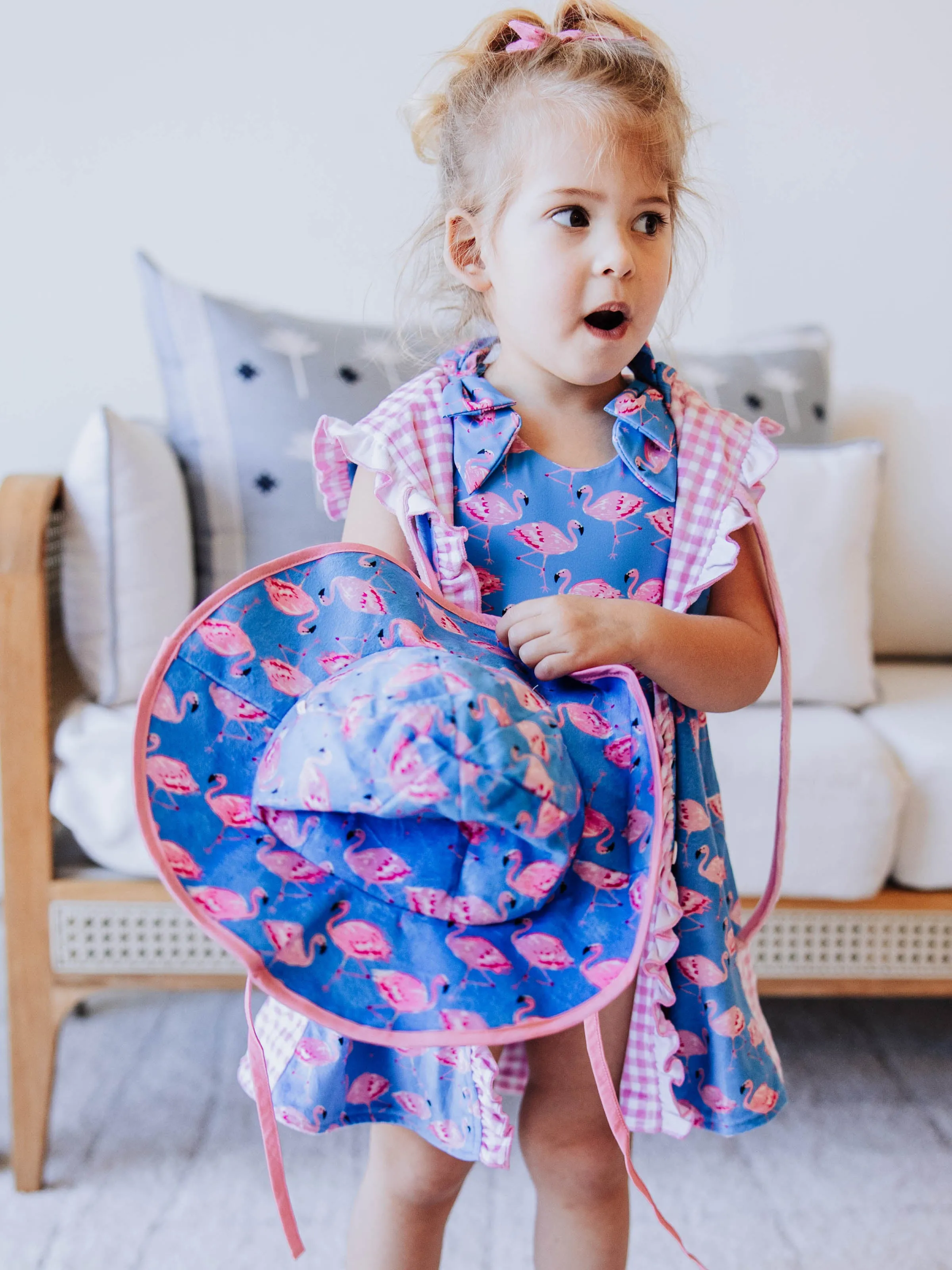 Baby Sunhat - Flamingo Blue
