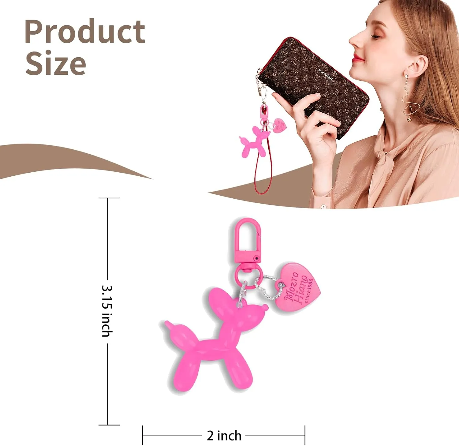 Balloon Dog Keychain Cute Bag Charm Handbag Purse Key Accessories