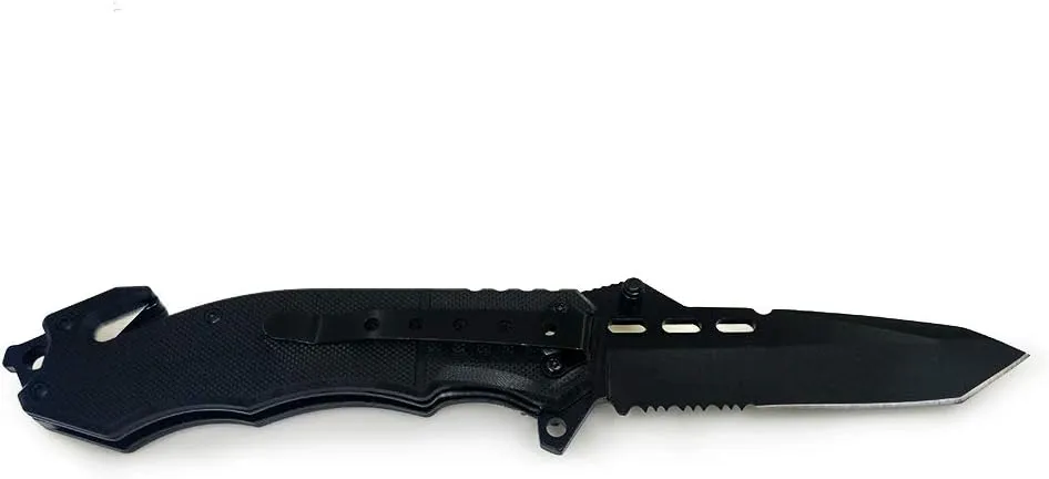 BGT Folding Pocket Knife Black Blade G10 Handle Survival Camping Knives EDC Multi Tools