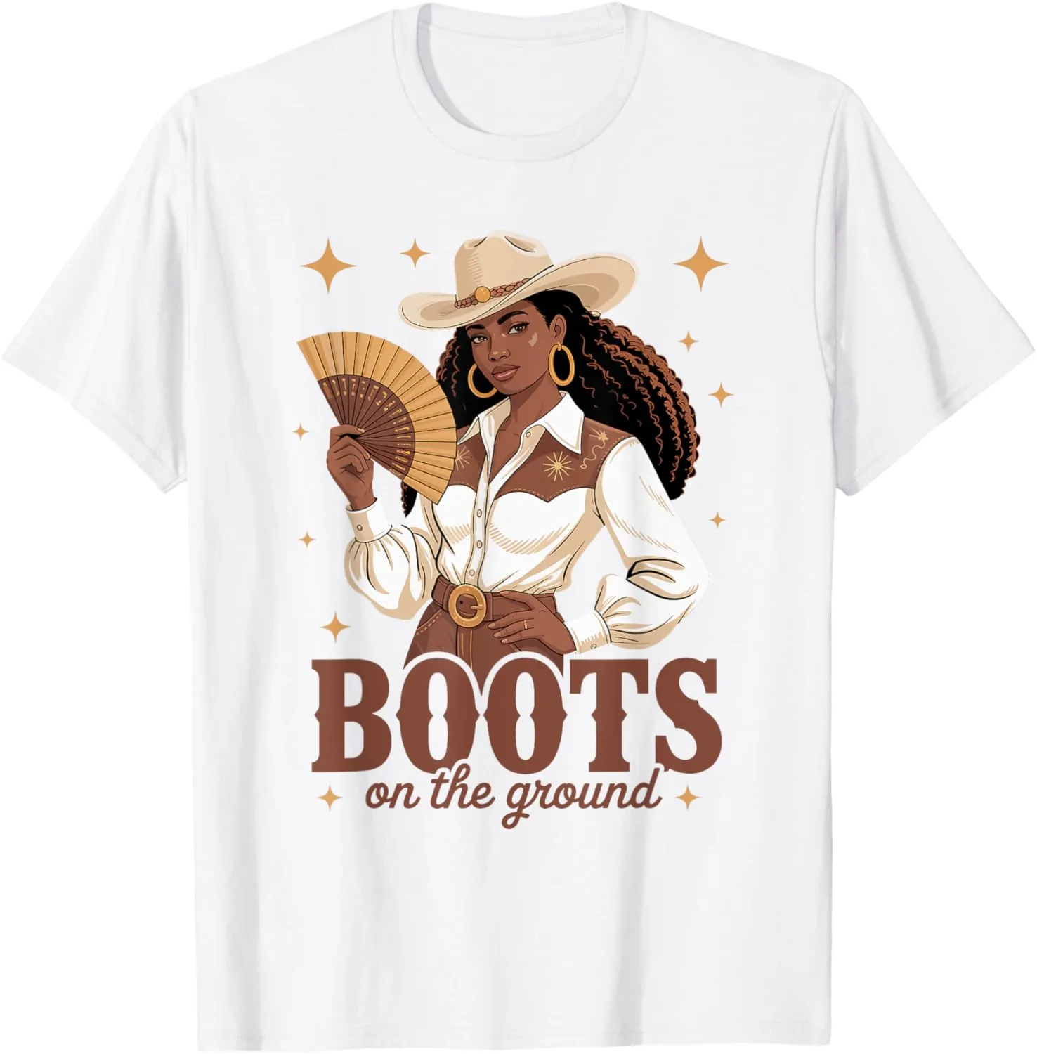 Boots On The Ground Cowgirl Juneteenth African American T-Shirt