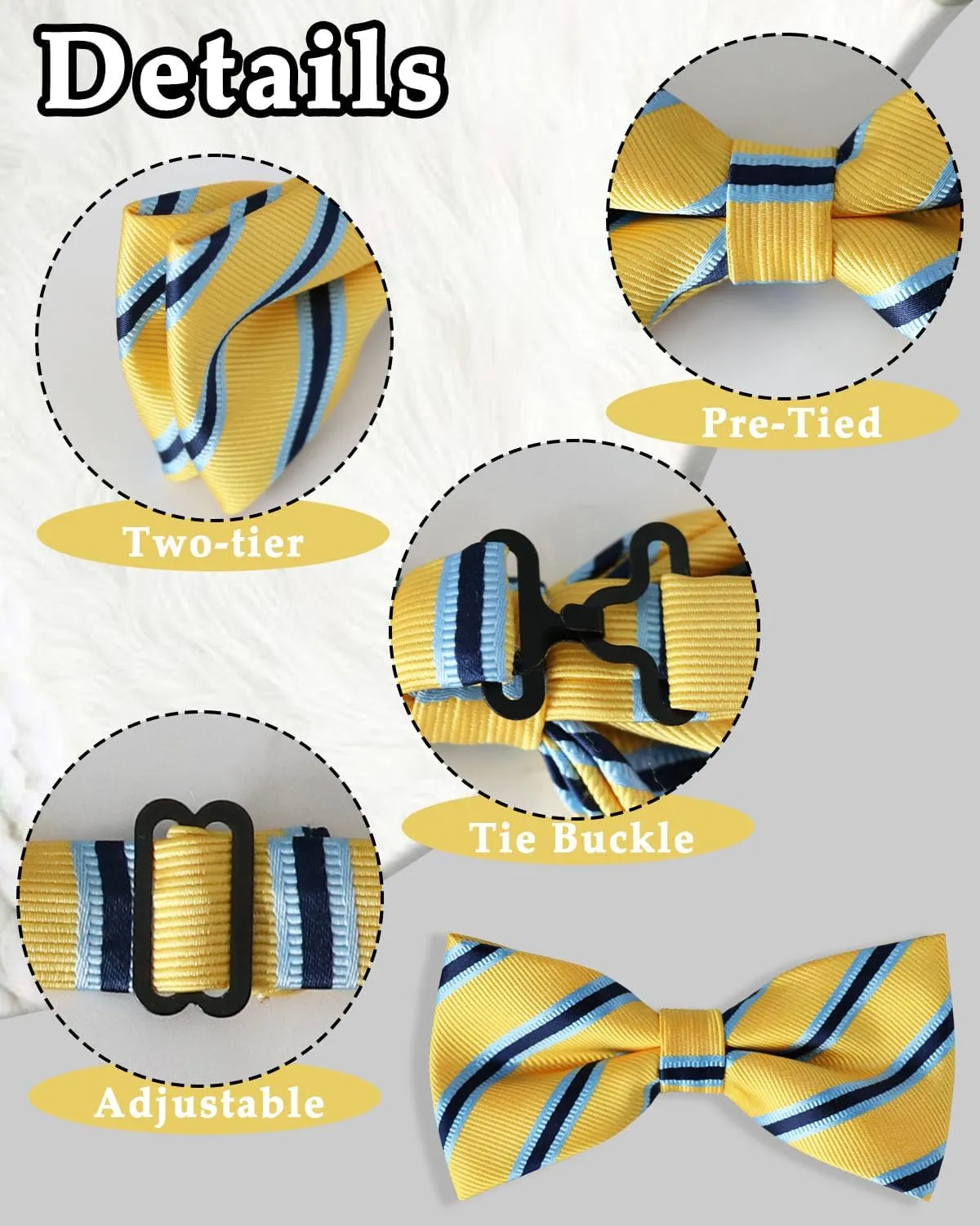 Bow Ties for Men Pre-Tied Adjustable Bow Tie Paisley Bowties for Men Boys