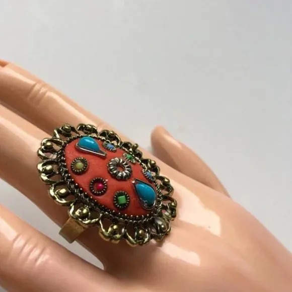 Brand New Adjustable Ring Big Chunky Cocktail Ring. Women's‎ Fashion Jewelry