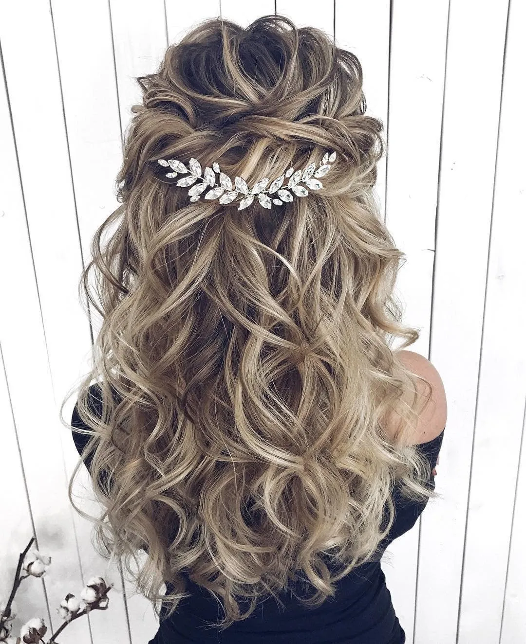 Bridal Crystal Hair Piece - Ebony