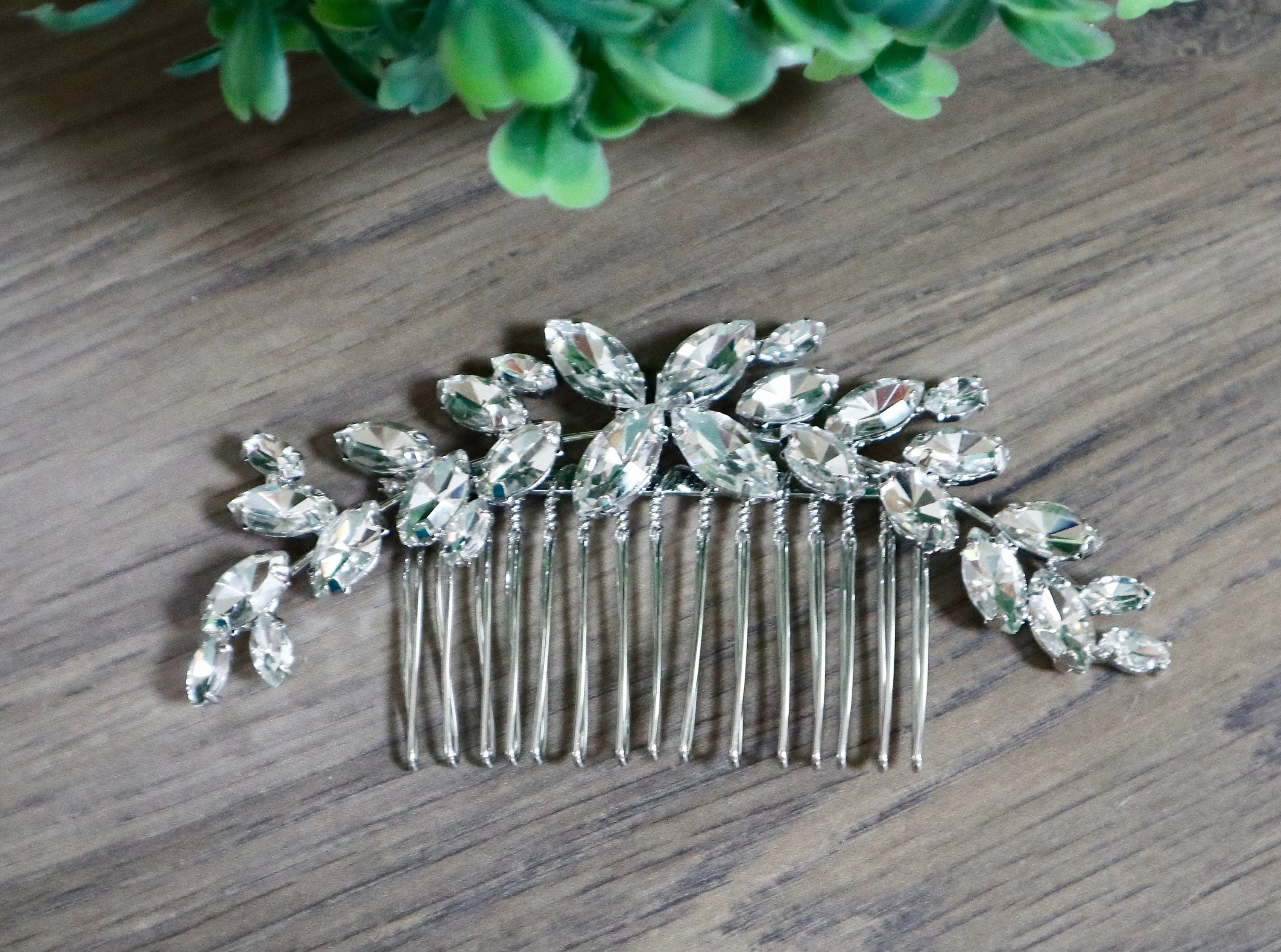 Bridal Crystal Hair Piece - Ebony