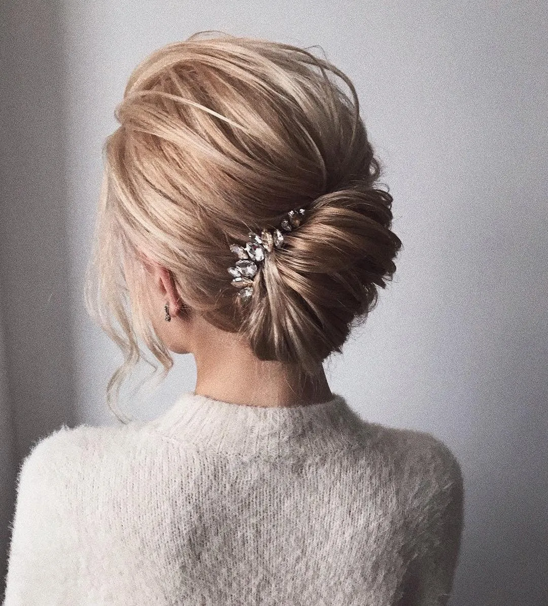 Bridal Crystal Hair Piece - Ebony
