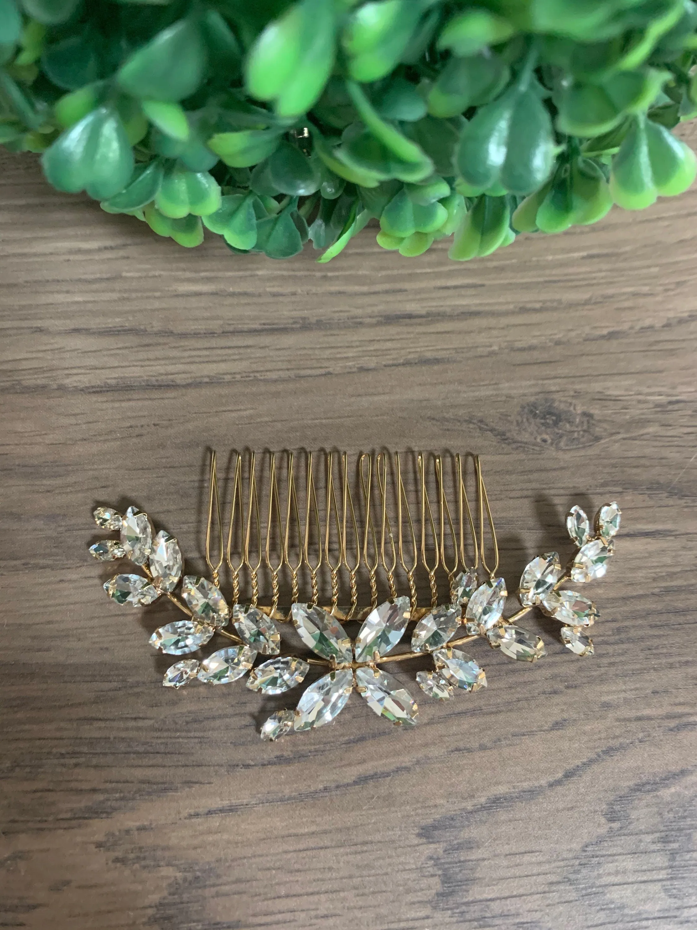 Bridal Crystal Hair Piece - Ebony