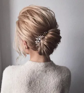 Bridal Crystal Hair Piece - Ebony