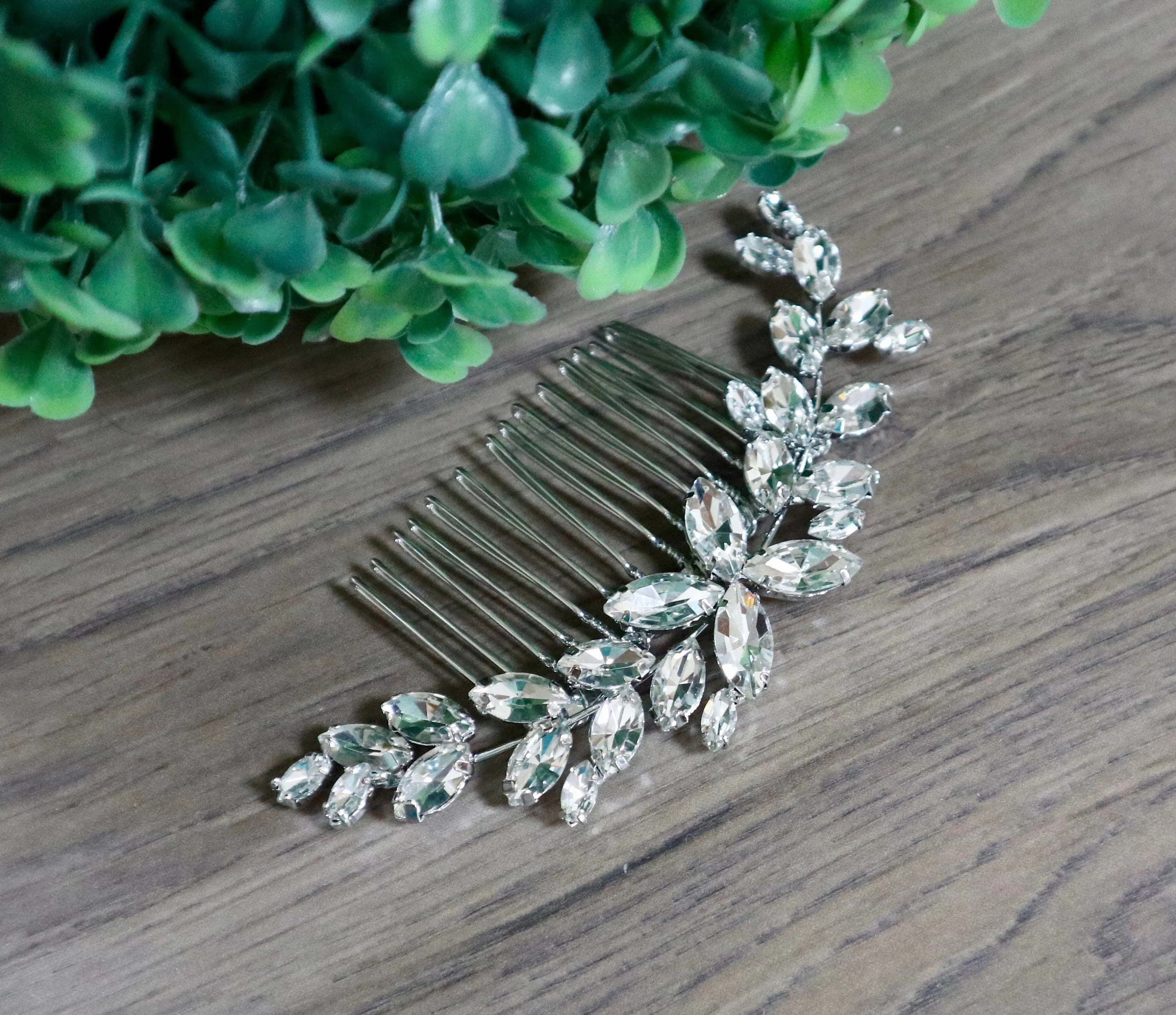 Bridal Crystal Hair Piece - Ebony