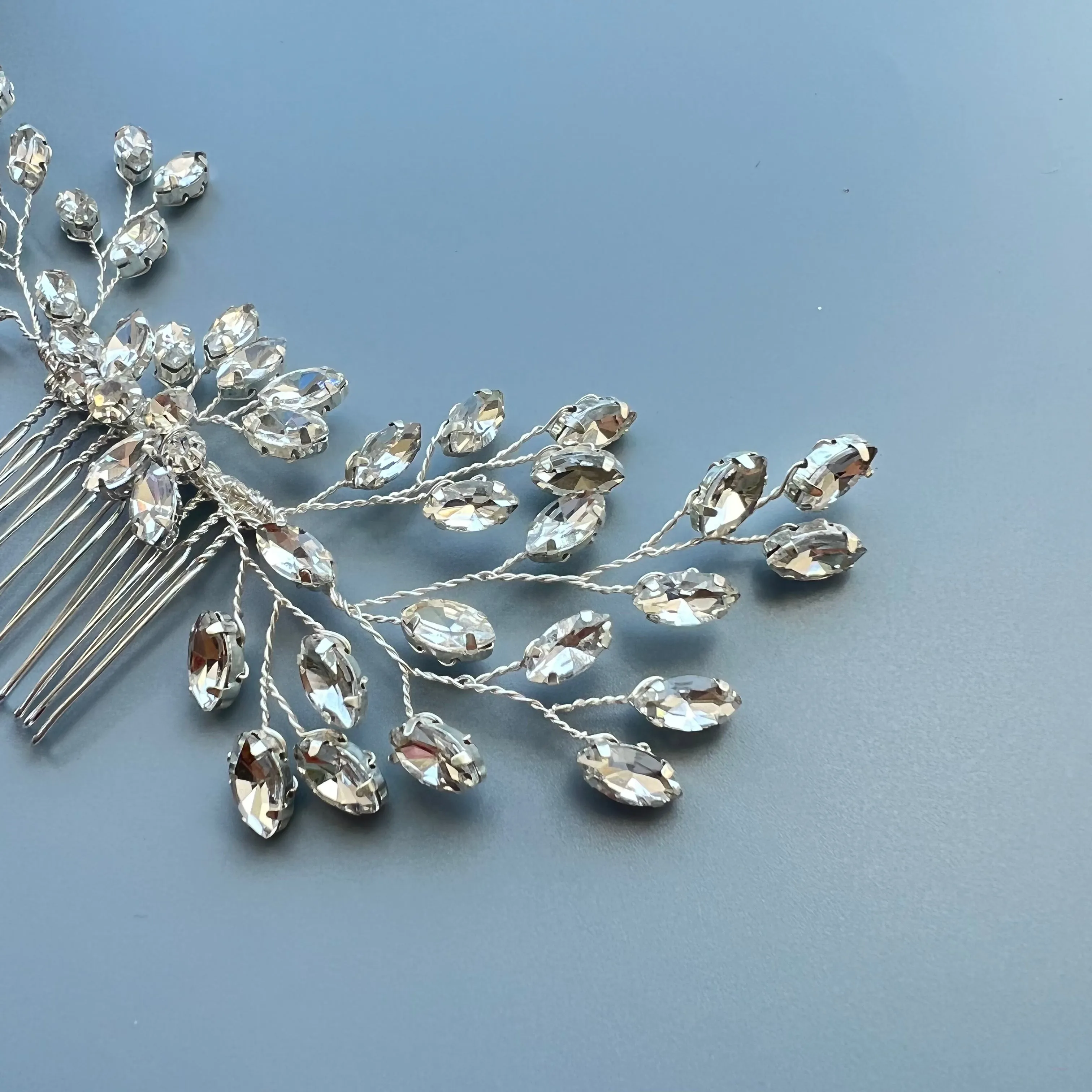 C170. gold swarovski crystal hairpiece, bridal hair comb for wedding