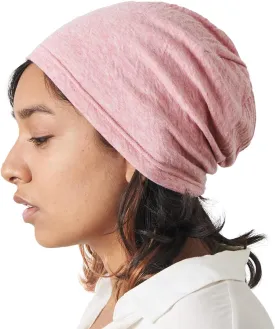 CHARM Womens Organic Cotton Beanie Hat - Mens Slouchy Beanie Made in Japan Chemo Hat