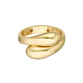 Chunky Gold Bypass Ring | Genuine 14k Yellow Gold