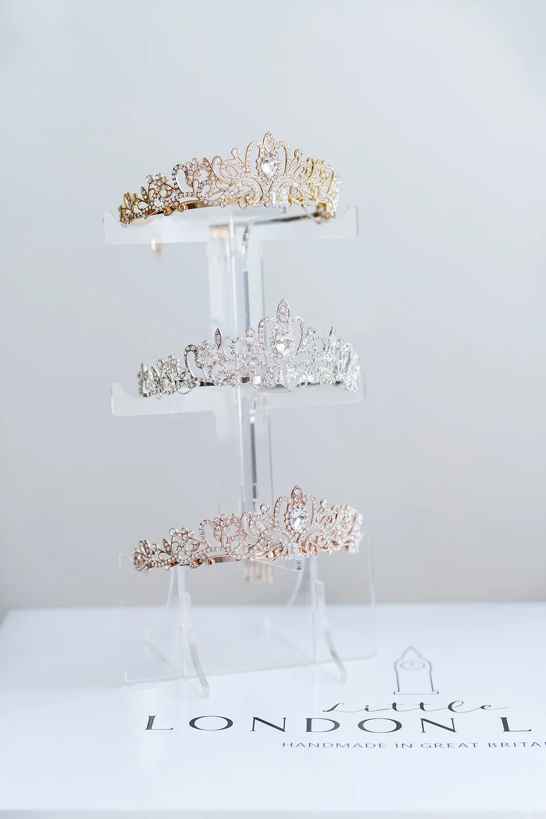 Classic Silver, Gold and Rose Gold Rhinestone Tiara Crown