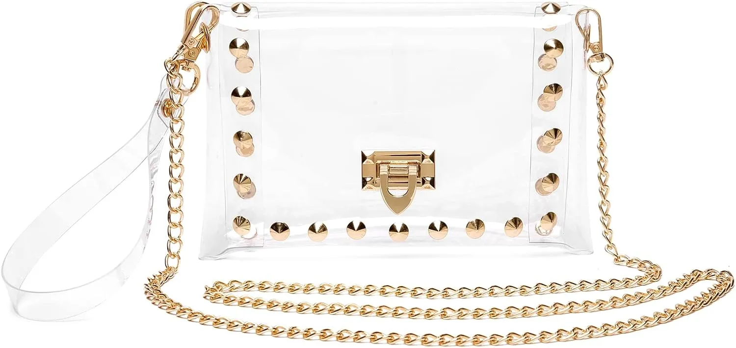Clear Purse Stadium Approved,Small Clear Crossbody Bag for Women,Fashion See Through Clutch Shoulder Bag