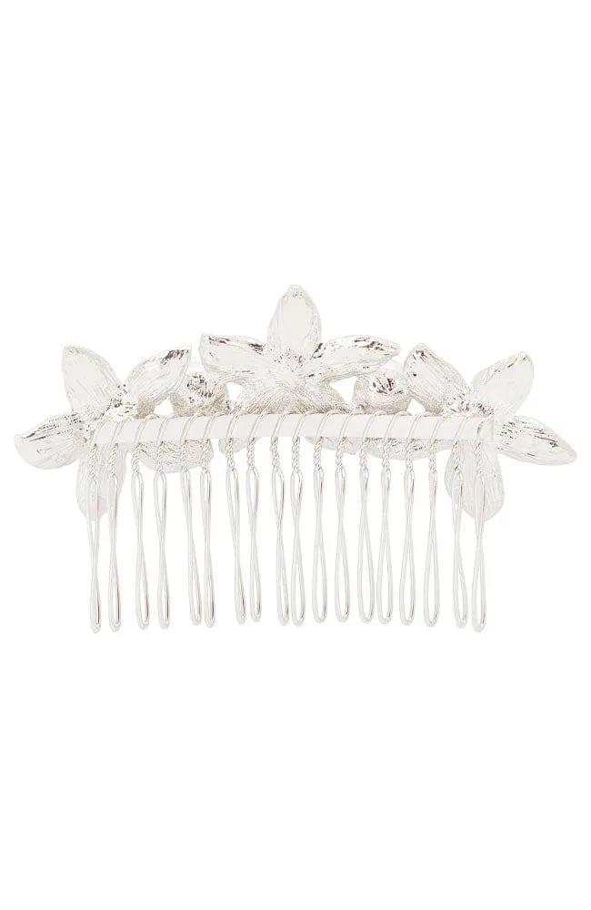 Crystal & Pearl Flower Comb