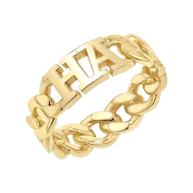 Cuban Link Custom Initial Ring
