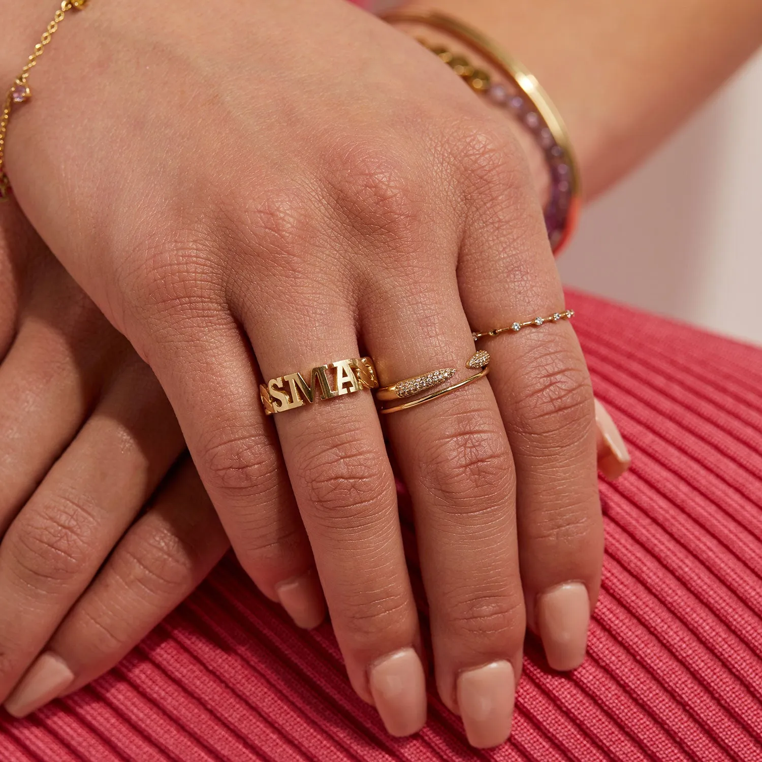 Cuban Link Custom Initial Ring