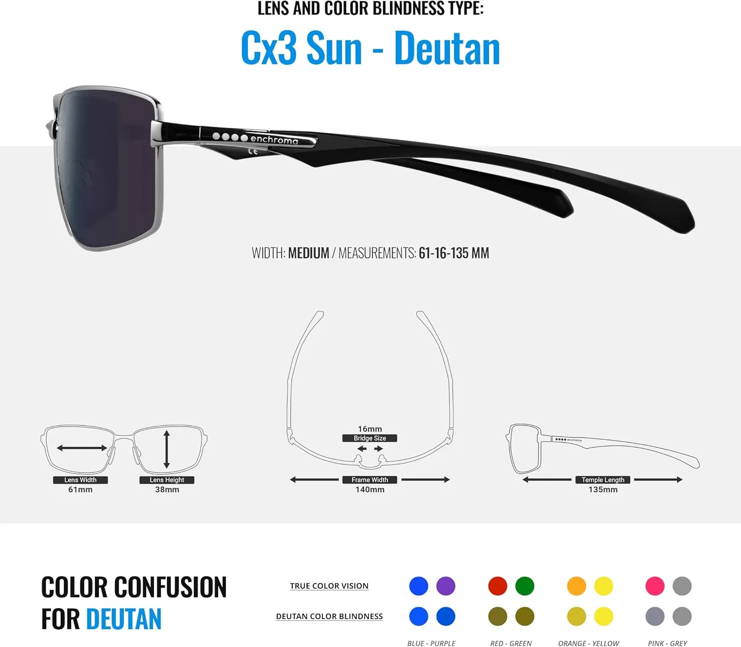 Enchroma Glasses - Colorado - Outdoor Vision Enhancement for Deutan & Protan Color Blindness