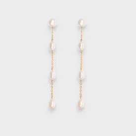EVELINE Long Pearl Drop Earrings