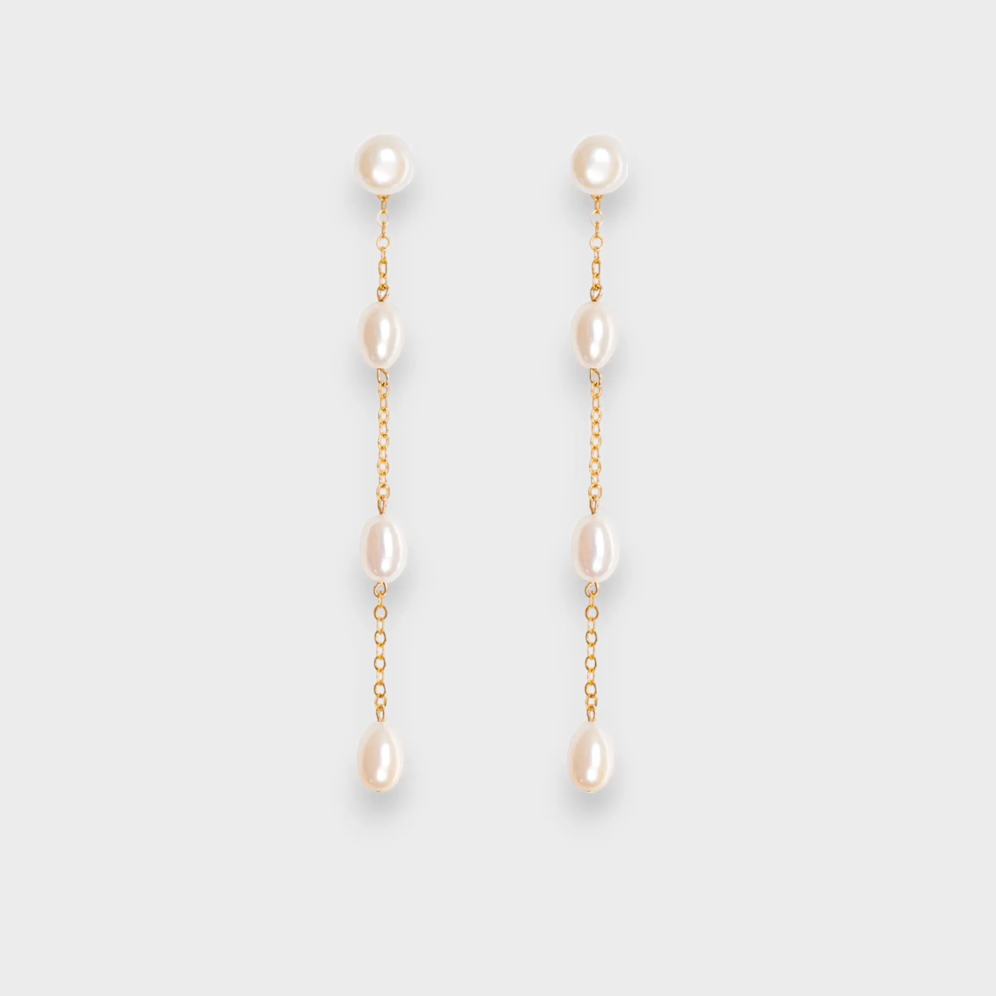 EVELINE Long Pearl Drop Earrings