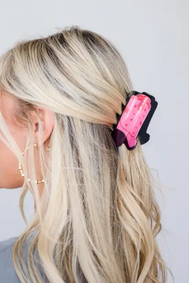 FINAL SALE - Gone Out West Pink Cowboy Boot Claw Hair Clip