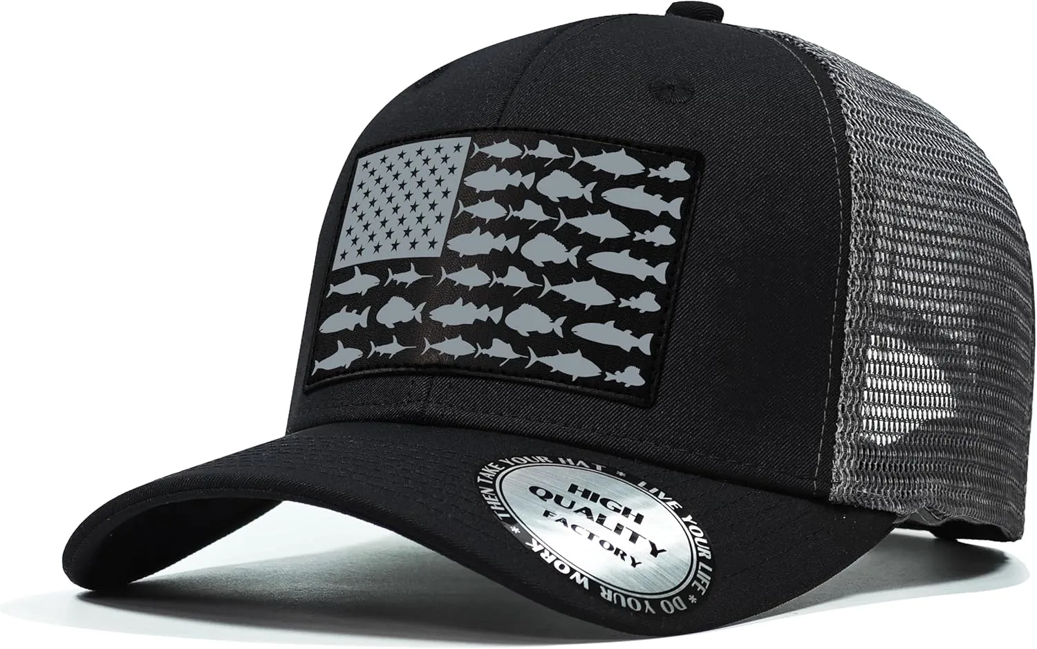 Fishing Gifts for Men Women, Funny Fish Flag Trucker Hat Baseball Cap for Fisherman Unique Stuff