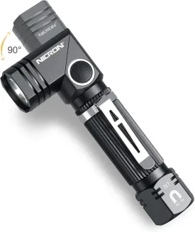 Flashlight, NICRON N7 600 Lumens Tactical Flashlight, 90 Degree Ip65 Waterproof Led Mini Flashlight 4 Modes- Best High Lumens Are For Camping, Outdoor, Hiking Not including BatteriesGift
