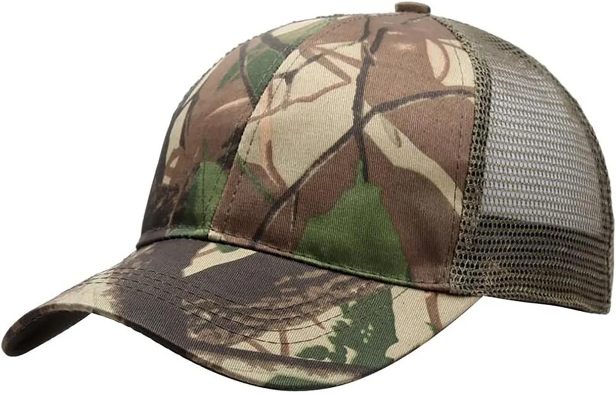 Foetest Adjustable Baseball Cap Camouflage Mesh Hat Sports Net Cap Sport Summer Hat Military Cap