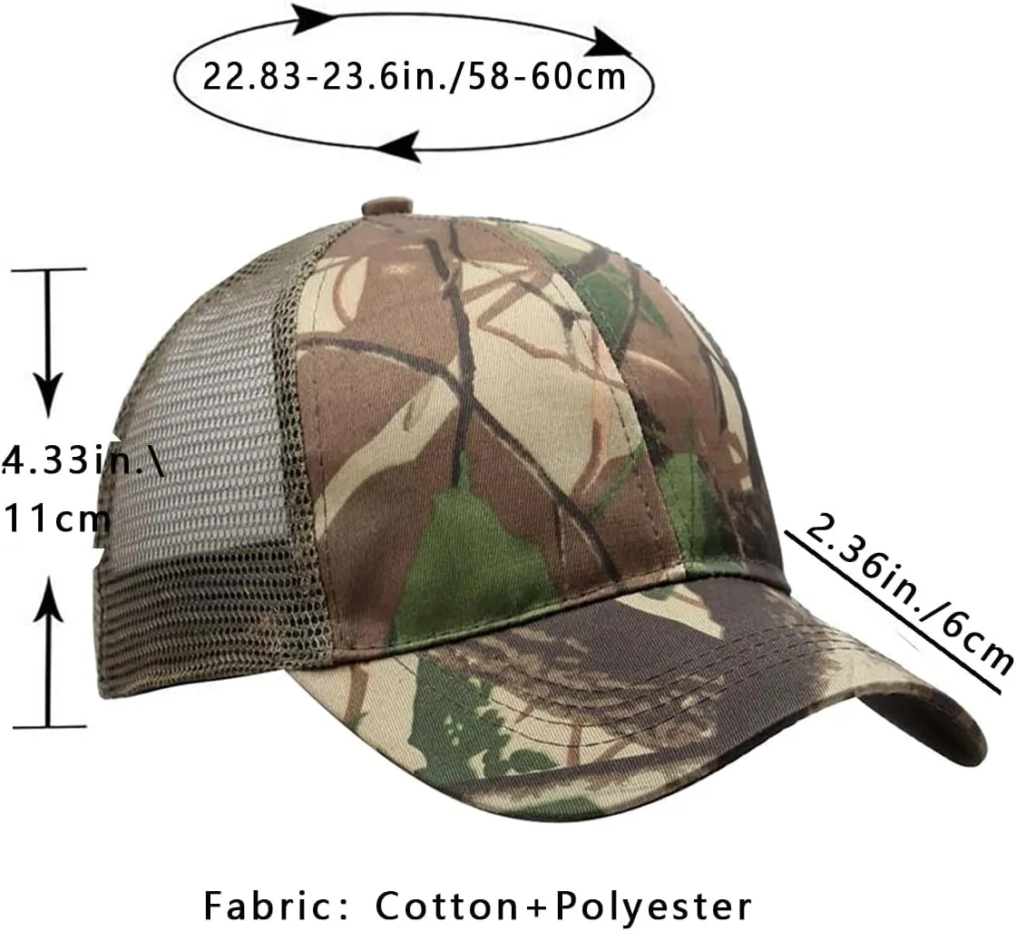 Foetest Adjustable Baseball Cap Camouflage Mesh Hat Sports Net Cap Sport Summer Hat Military Cap