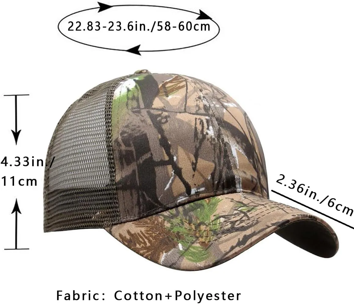 Foetest Adjustable Baseball Cap Camouflage Mesh Hat Sports Net Cap Sport Summer Hat Military Cap
