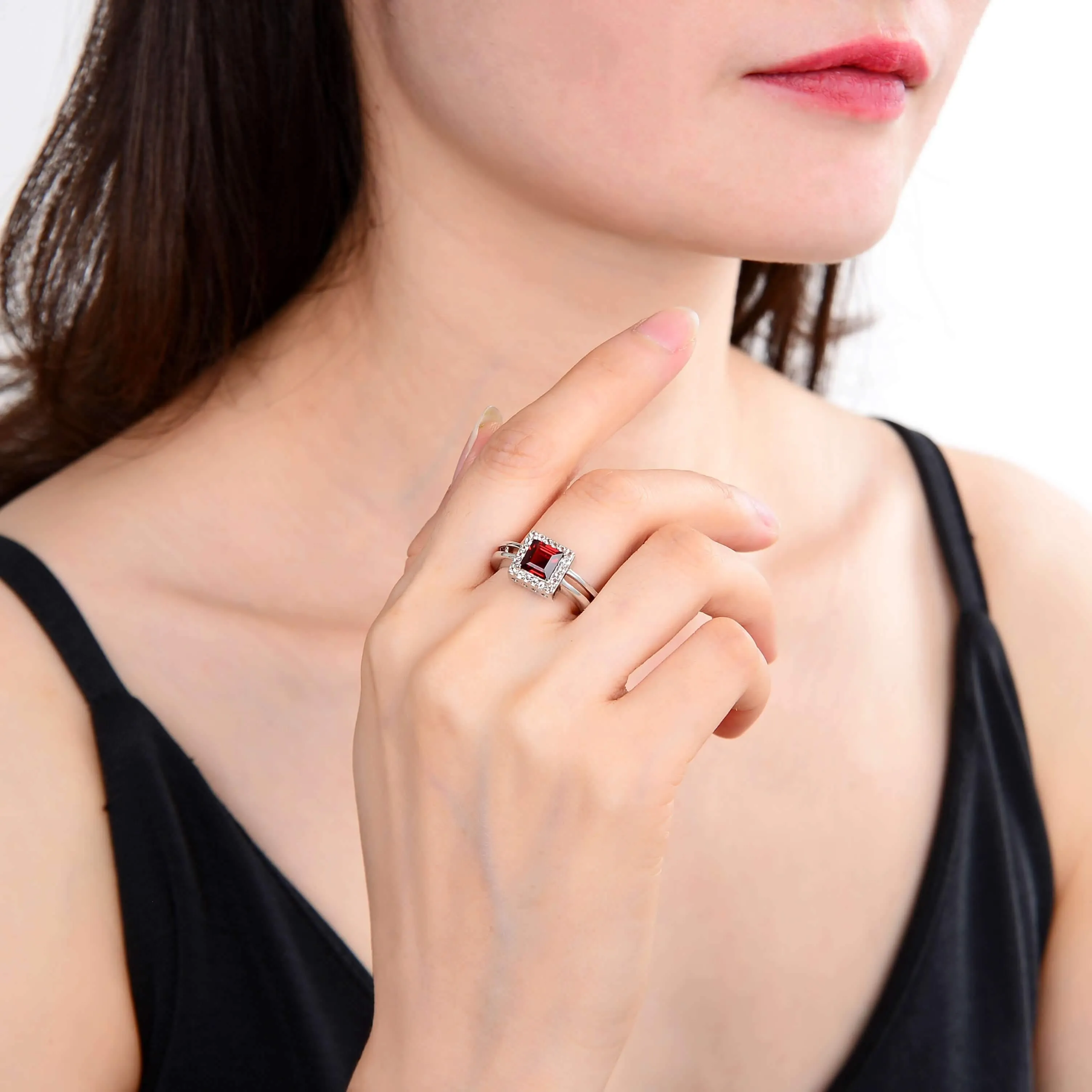 Garnet Chunky Fashion Ring