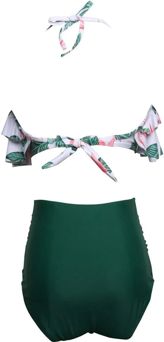 Girls Kids Swimsuit Two Pieces Bikini Set Ruffle Falbala Swimwear Bathing Suits
