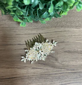 Gold Crystal Hair Comb - Nina