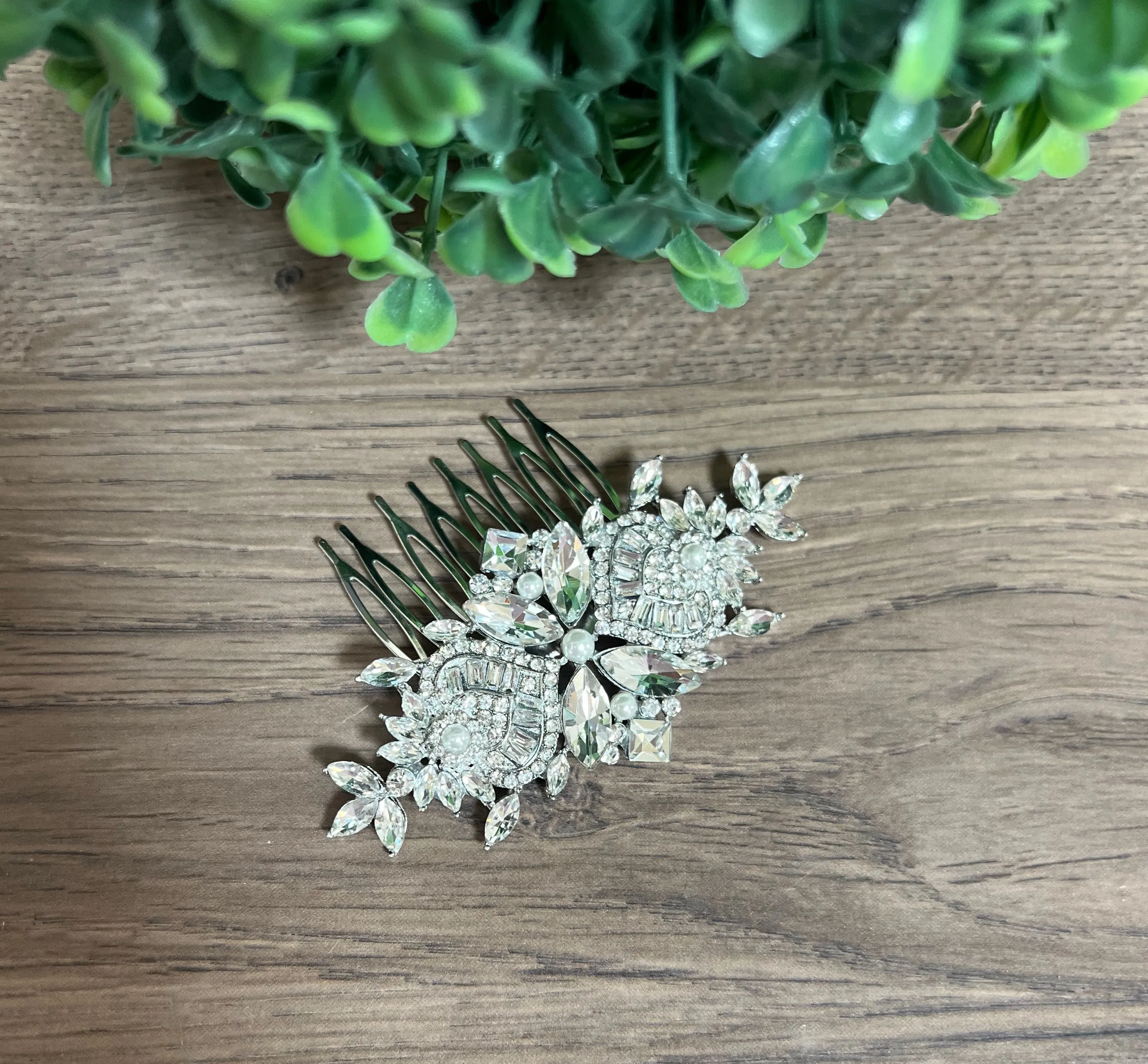 Gold Crystal Hair Comb - Nina