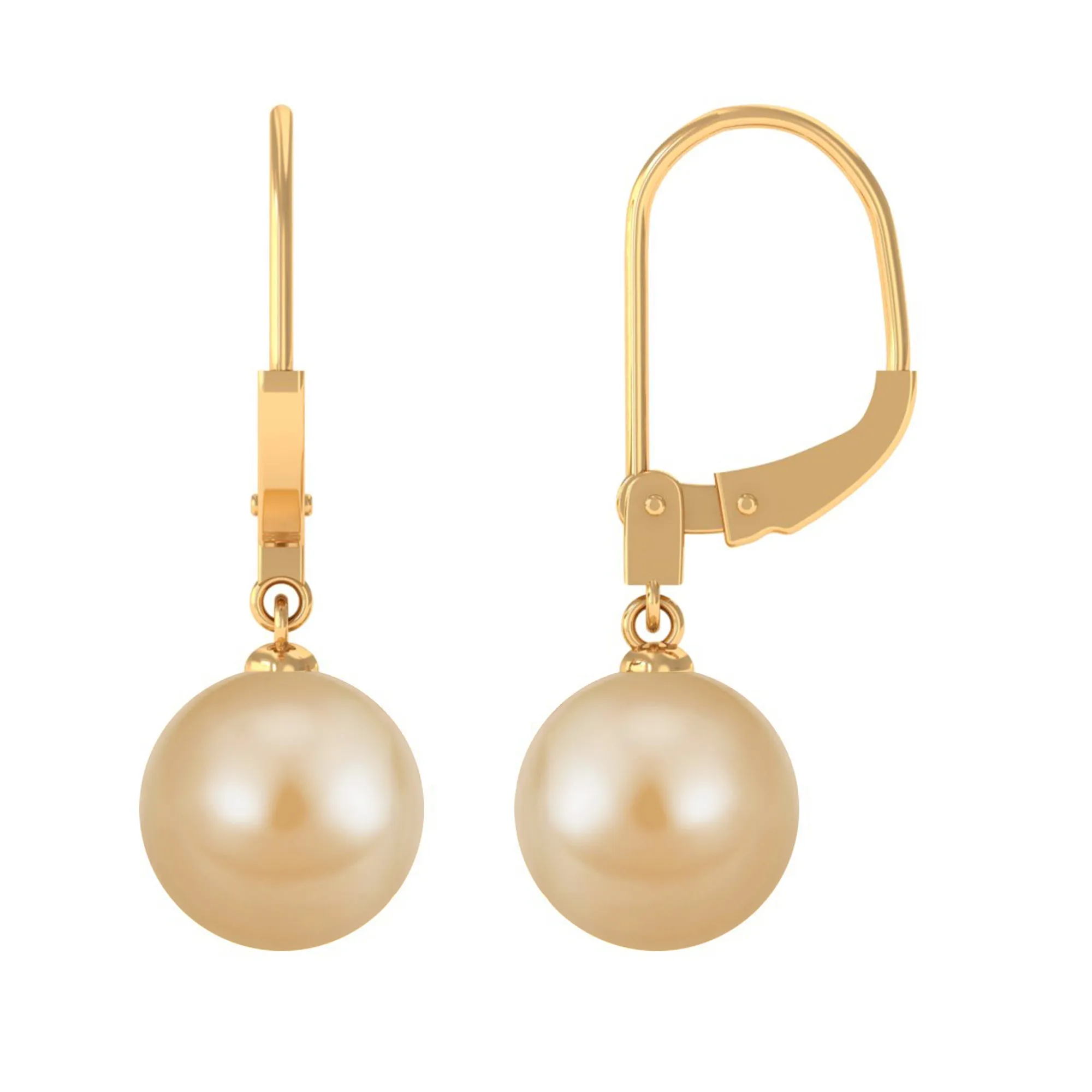 Golden South Sea Pearl Drop Earrings