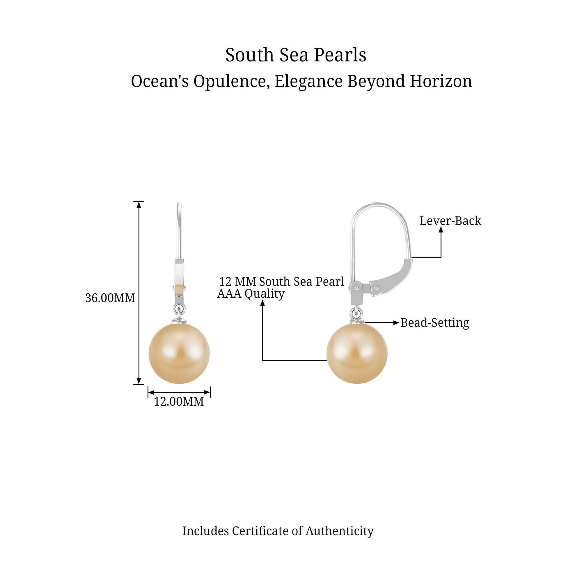 Golden South Sea Pearl Drop Earrings