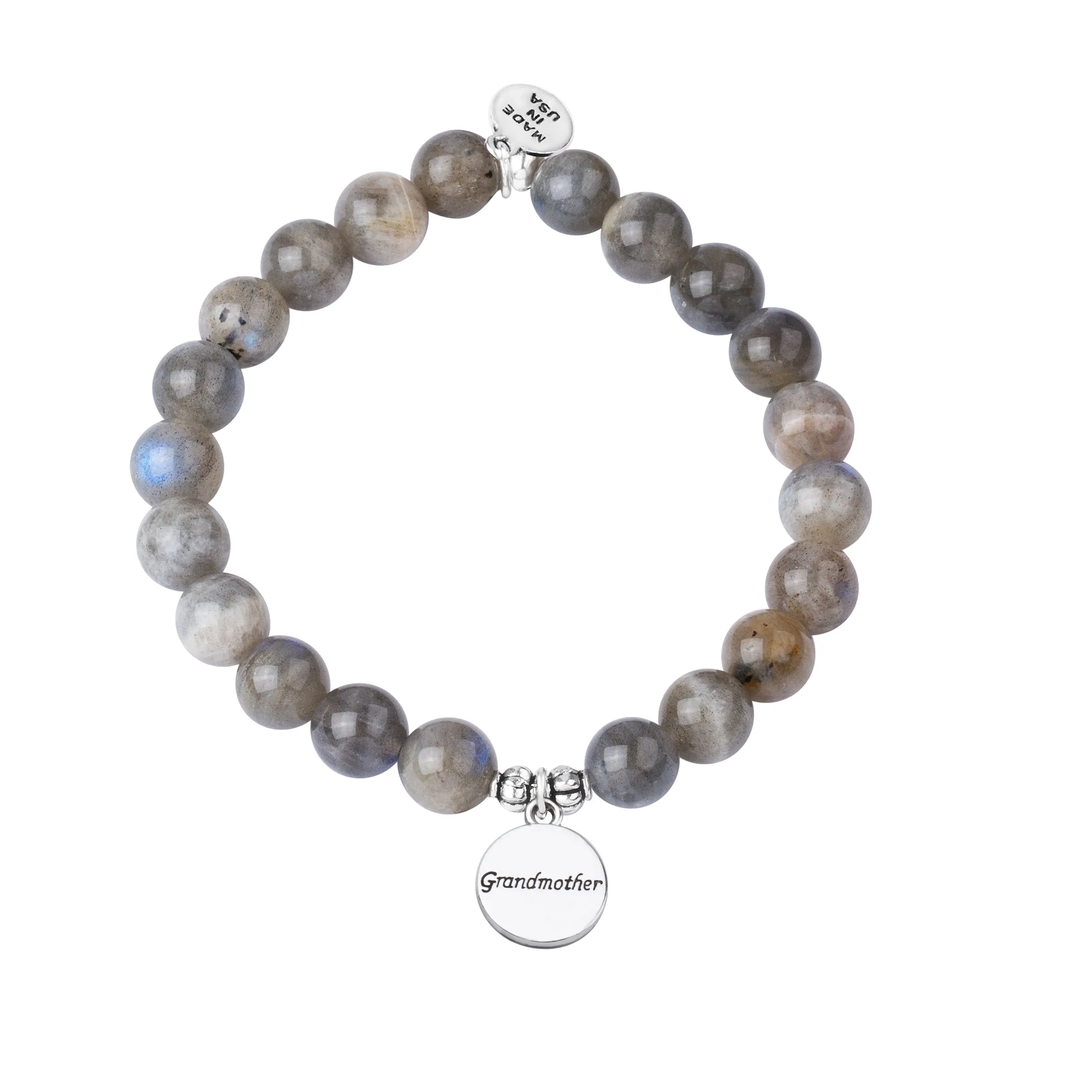Grandmother | Stone Beaded Charm Bracelet | Labradorite