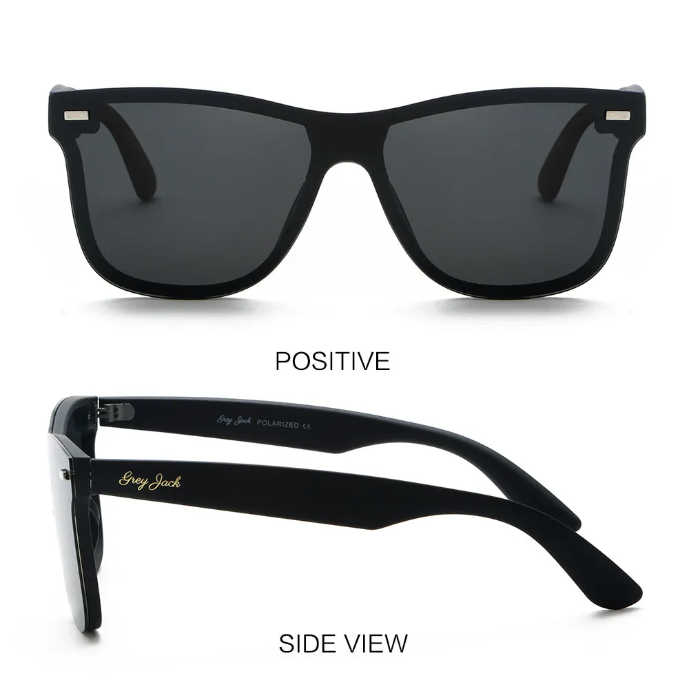GREY JACK One Piece Retro TR90 Frame Polarized Sunglasses 1918